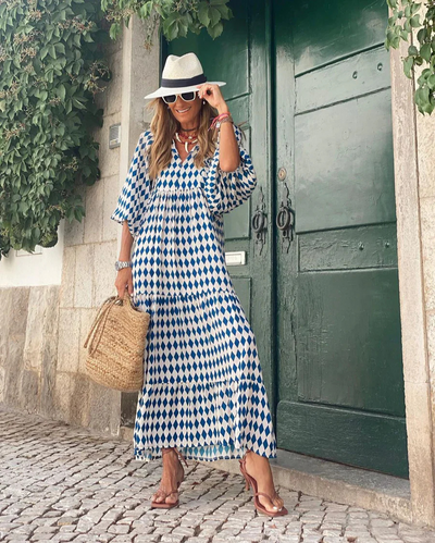 Vilma™ | Boho Bomulds Maxi Kjole