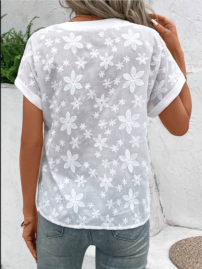 Embla™ | Lysende Hvid Bluse med Stil