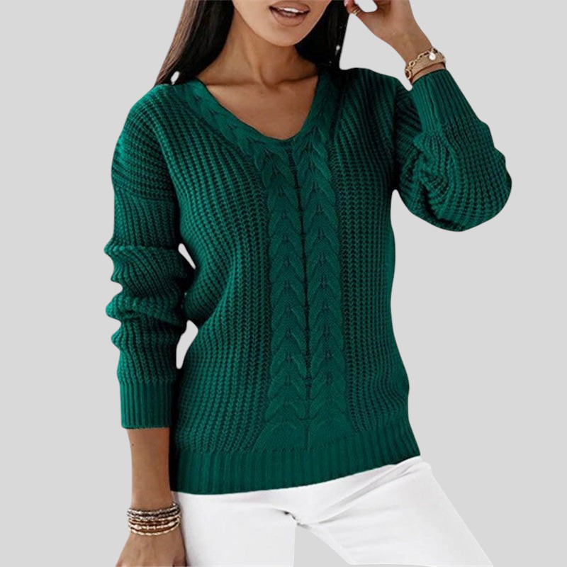 Nira™ | Langærmet sweater med rund halsudskæring