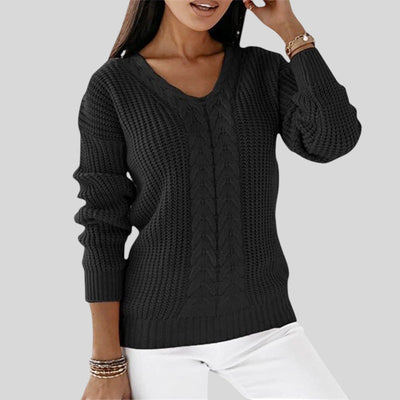 Nira™ | Langærmet sweater med rund halsudskæring